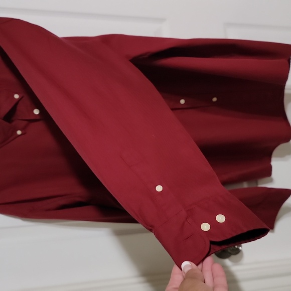 Dockers Burgundy Button Down Long Sleeve Shirt Men's Size XXL - Picture 6 of 8